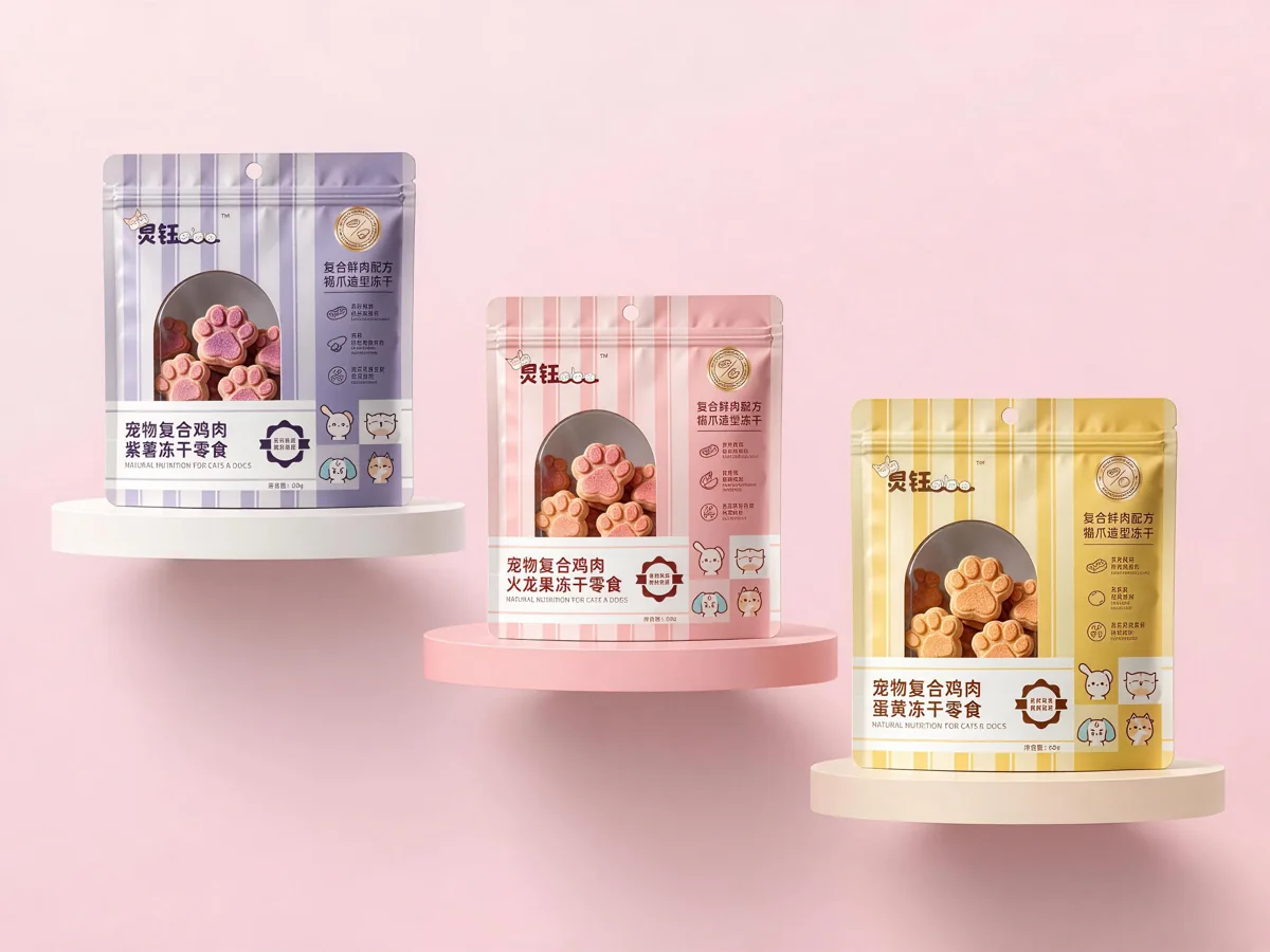 Lingyoo colorful freeze-dried paw treats collection
